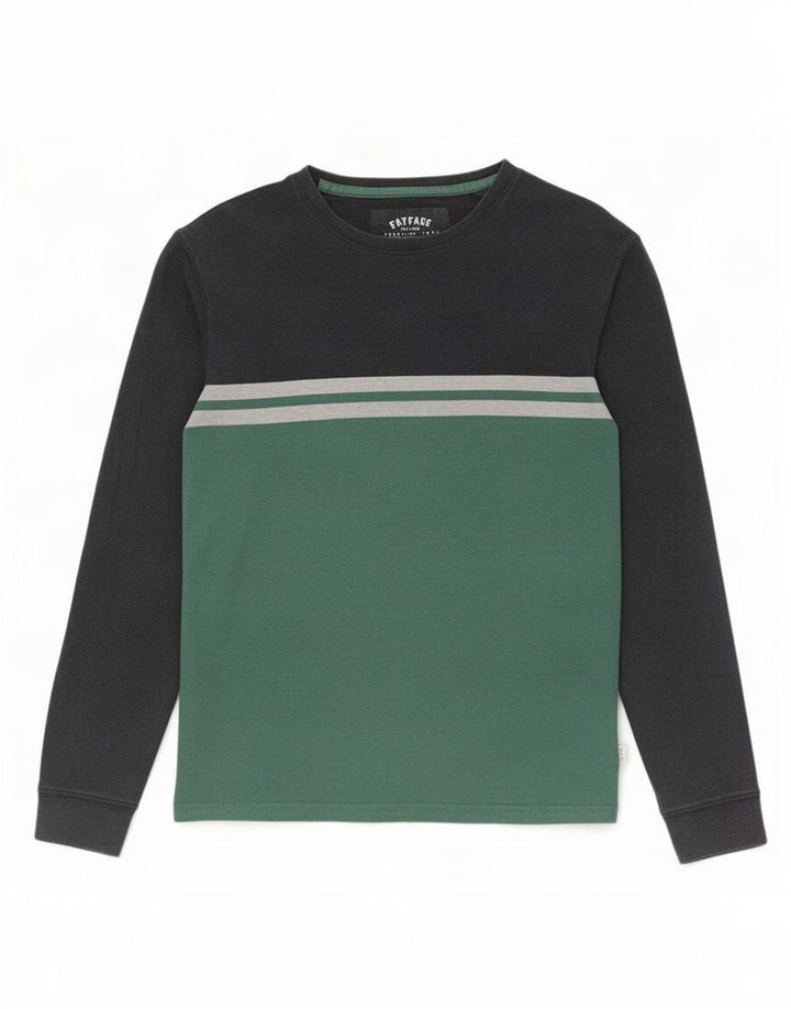 Fat Face Haut Homme Manches Longues Petit Gris Colorblock Coton