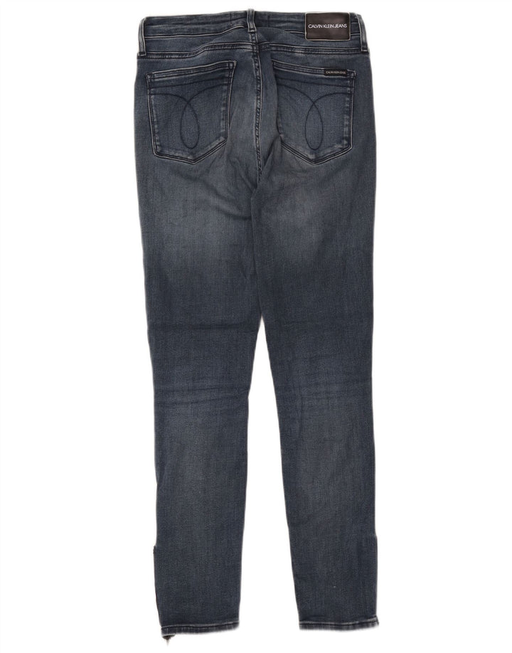 CALVIN KLEIN Femme Jean Skinny Taille Mi-Haute W28 L27 Bleu Coton