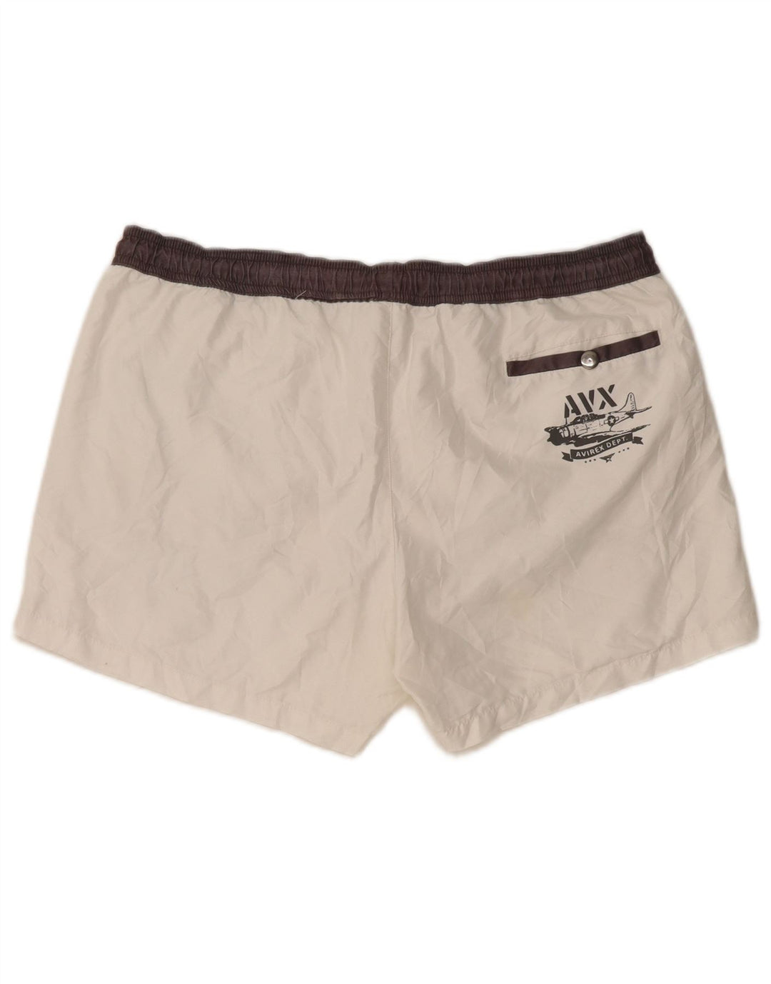 AVIREX Short de Bain Graphique Homme XL Blanc Polyester