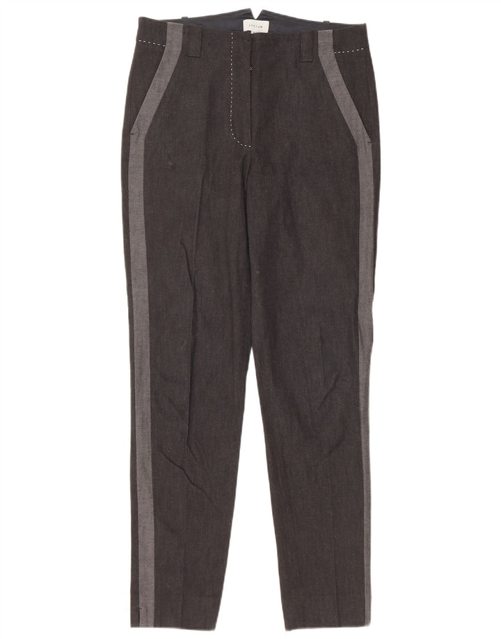 JIGSAW Pantalon Chino Slim Femme UK 10 Small W30 L29 Noir Colourblock