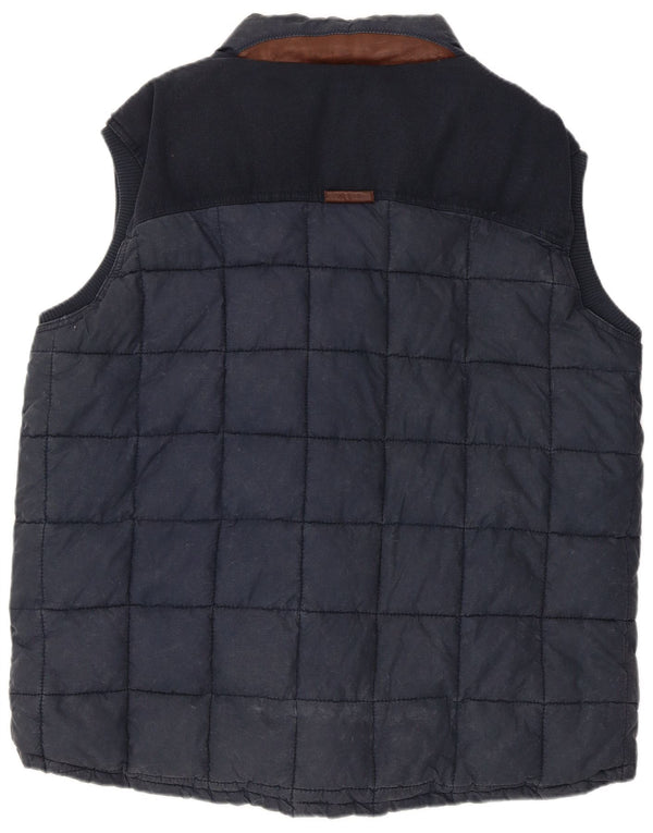 Fat Face Gilet Rembourré Homme UK 42 XL Bleu Marine Moucheté Coton