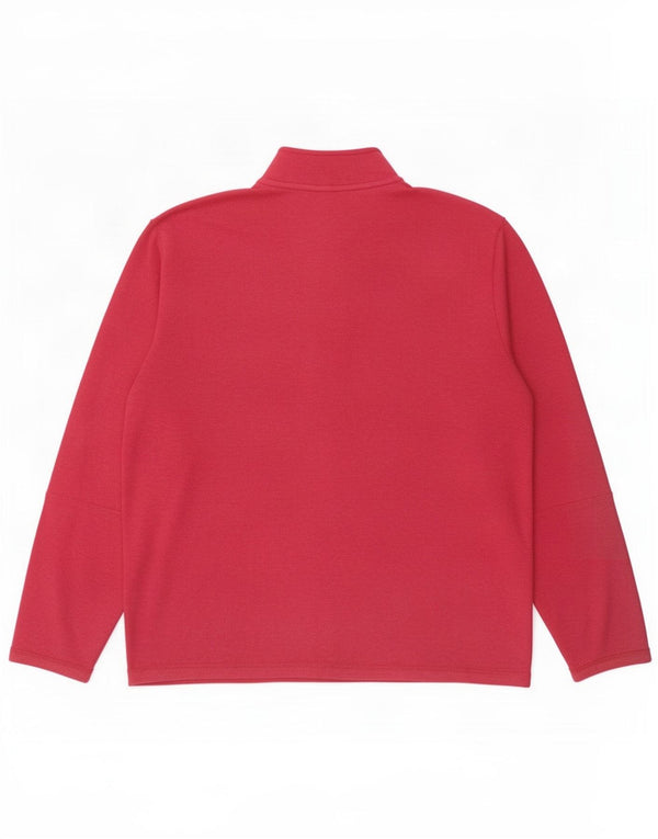 Adidas Haut surdimensionné à manches longues et col zippé pour femme UK 16 Grand coton rose