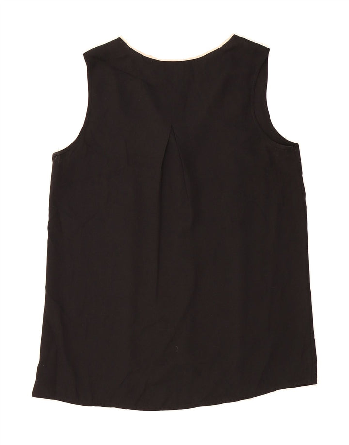 MOSSIMO Womens Sleeveless Blouse Top UK 14 Medium Black Colourblock Vintage Mossimo and Second-Hand Mossimo from Messina Hembry 