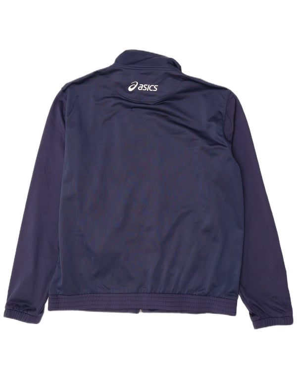 ASICS Veste de survêtement graphique pour homme 3XL Bleu marine Colourblock
