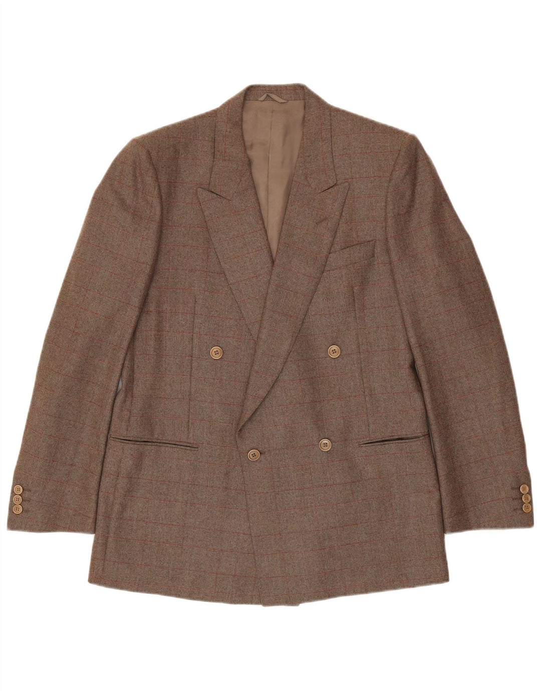 Corneliani Veste blazer croisée pour homme IT 50 à carreaux marron