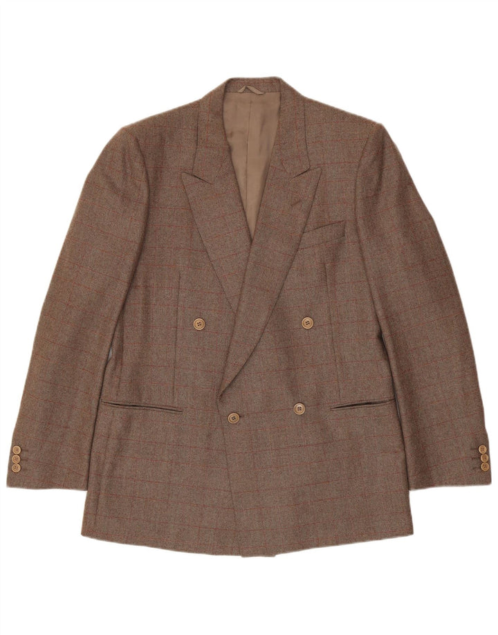 Corneliani Veste blazer croisée pour homme IT 50 à carreaux marron