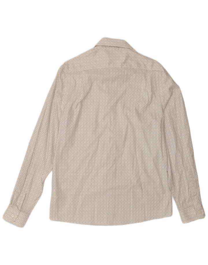 Tommy Hilfiger Chemise slim fit pour homme Taille 15 1/2 Blanc moyen à pois
