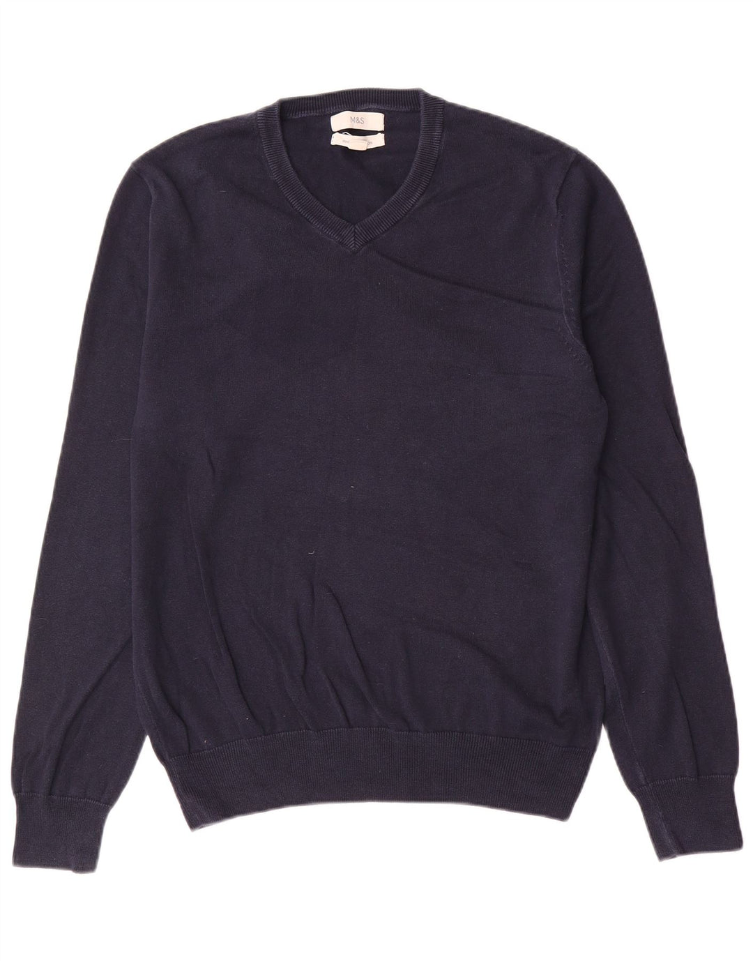 Marks & Spencer Pull col V Homme Bleu Marine Moyen Coton