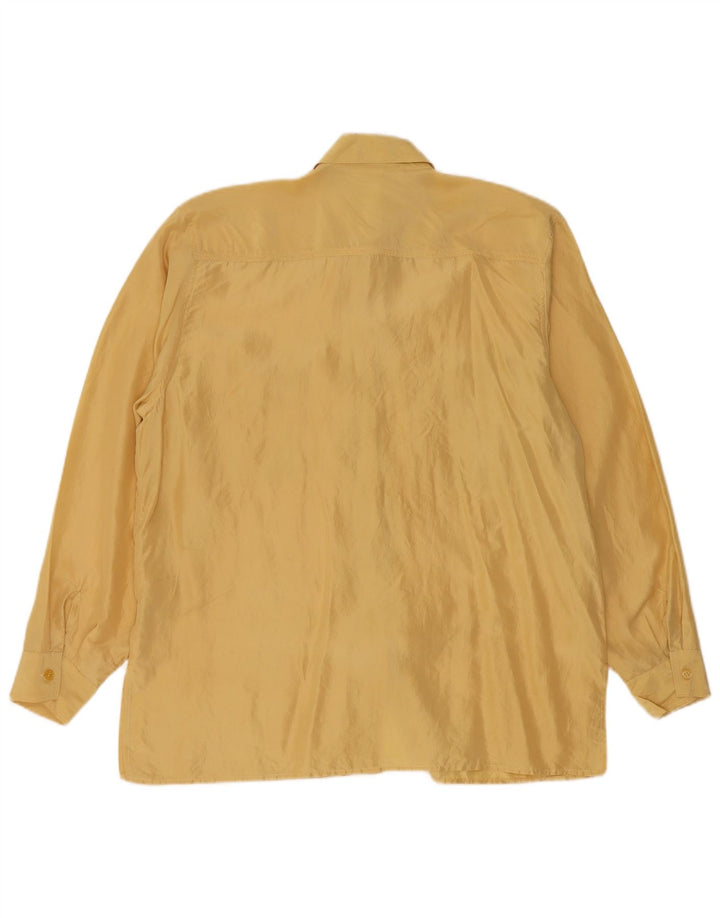 LINEAV Chemisier surdimensionné pour femme EU 40 en soie jaune moyen