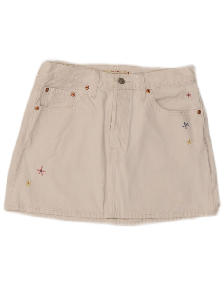 Levi's Jupe en Jean W27 Small Blanc Coton Femme