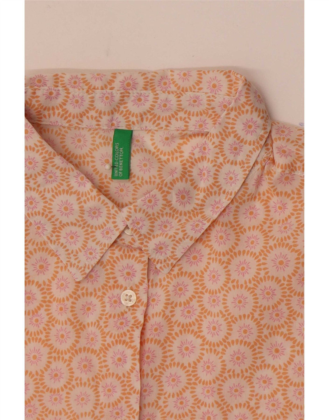Benetton Chemise Femme UK 12 Medium Orange Floral