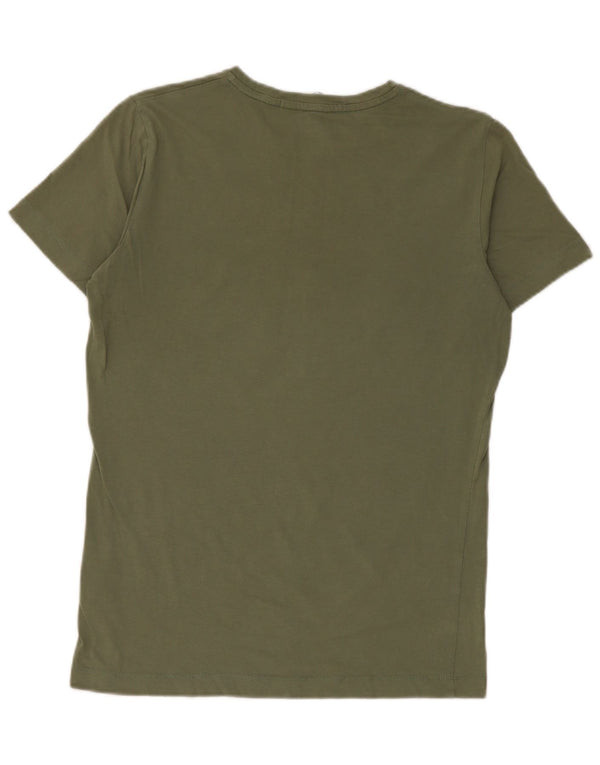 Calvin Klein Jeans T-shirt graphique pour femme UK 10 Petit coton kaki