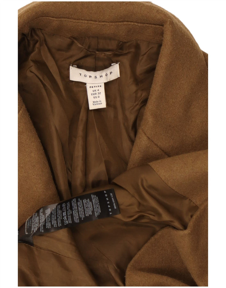 Topshop Petite Manteau Oversize à Double Boutonnage pour Femme UK 4 XS Marron