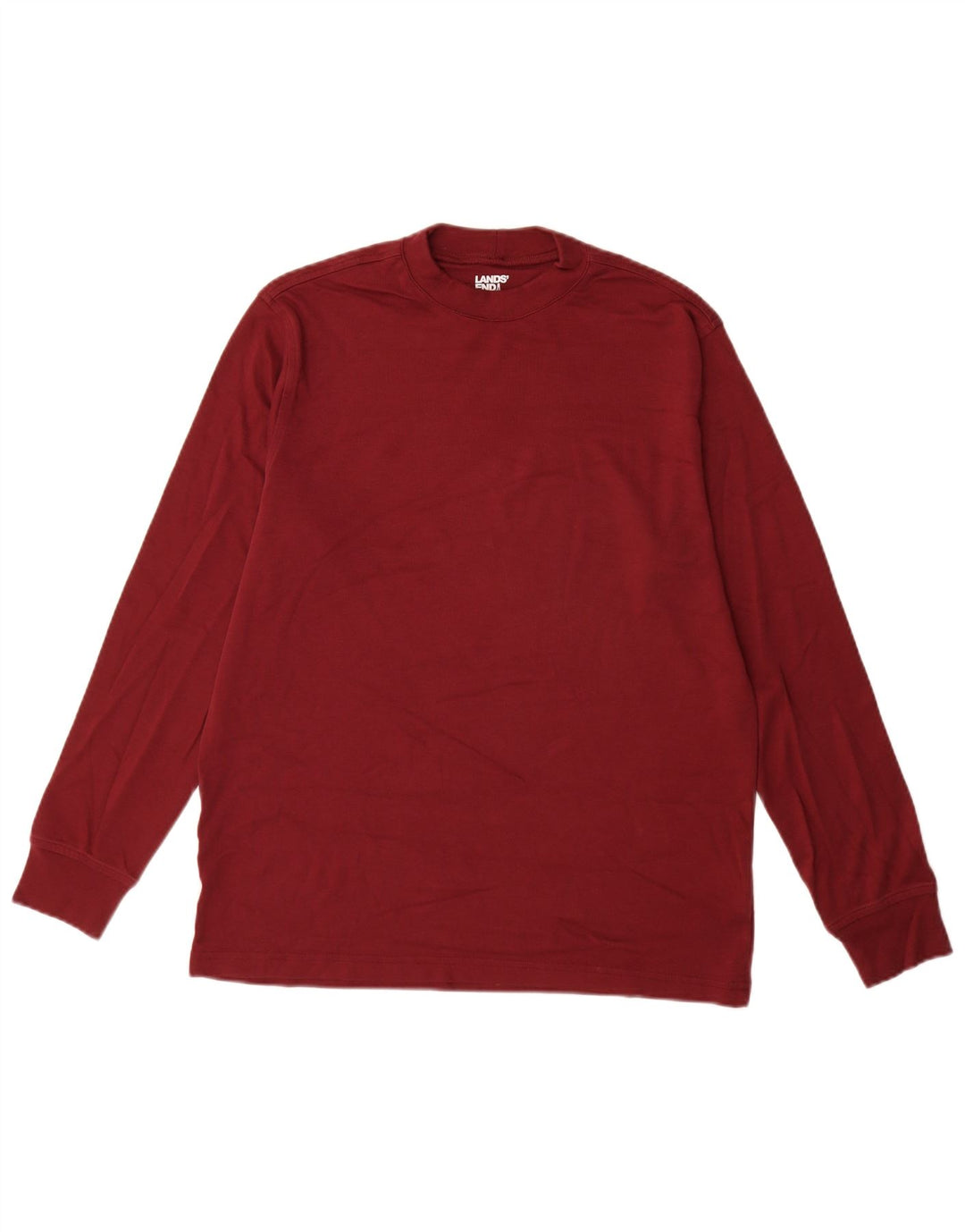 Lands End Haut à manches longues pour homme en coton bordeaux moyen