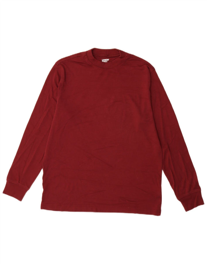 Lands End Haut à manches longues pour homme en coton bordeaux moyen