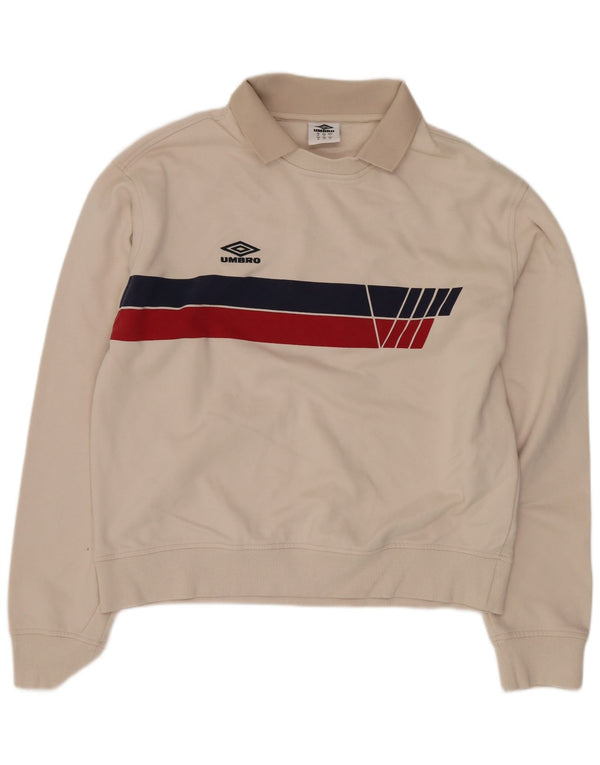 Umbro Sweat-Shirt à Col Polo Homme Beige Moyen Colourblock Cotton