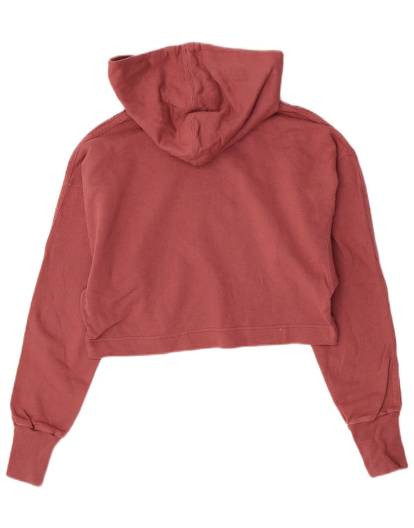 Adidas Pull à capuche pour femme Crop Graphic Coupe décontractée UK 4/6 XS Rose Coton