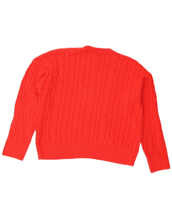 Desigual Pull surdimensionné à col rond pour femme UK 14 Orange moyen