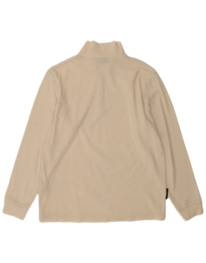 Invicta Pull polaire à col zippé pour homme Large en polyester blanc cassé