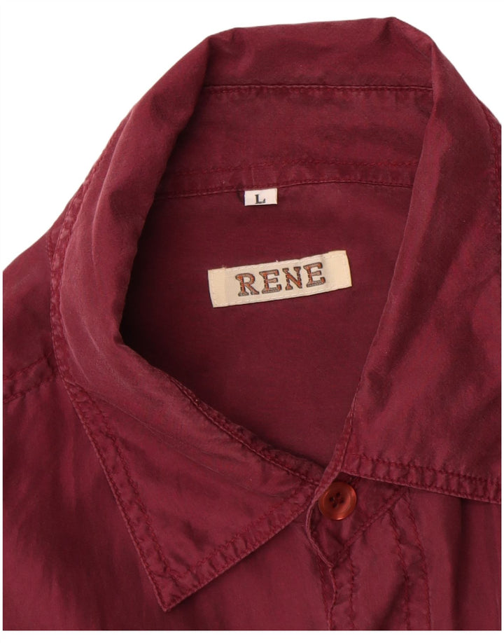 Rene Chemise Homme Grande Soie Bordeaux