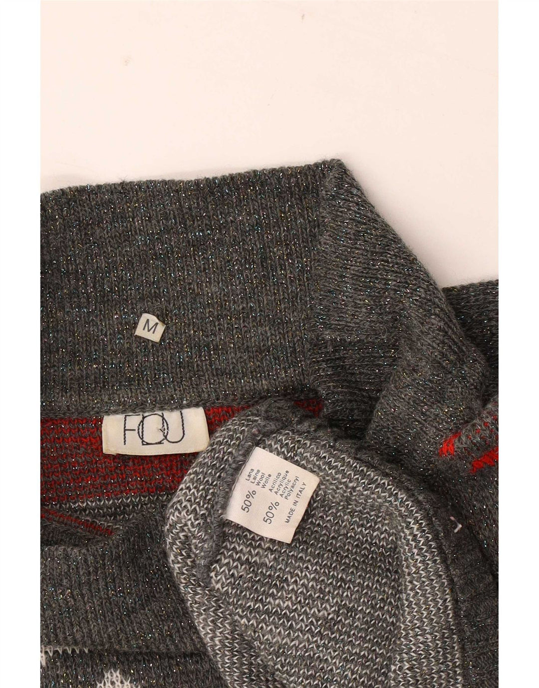Flou Pull col roulé pour femme UK 14 Gris moyen géométrique