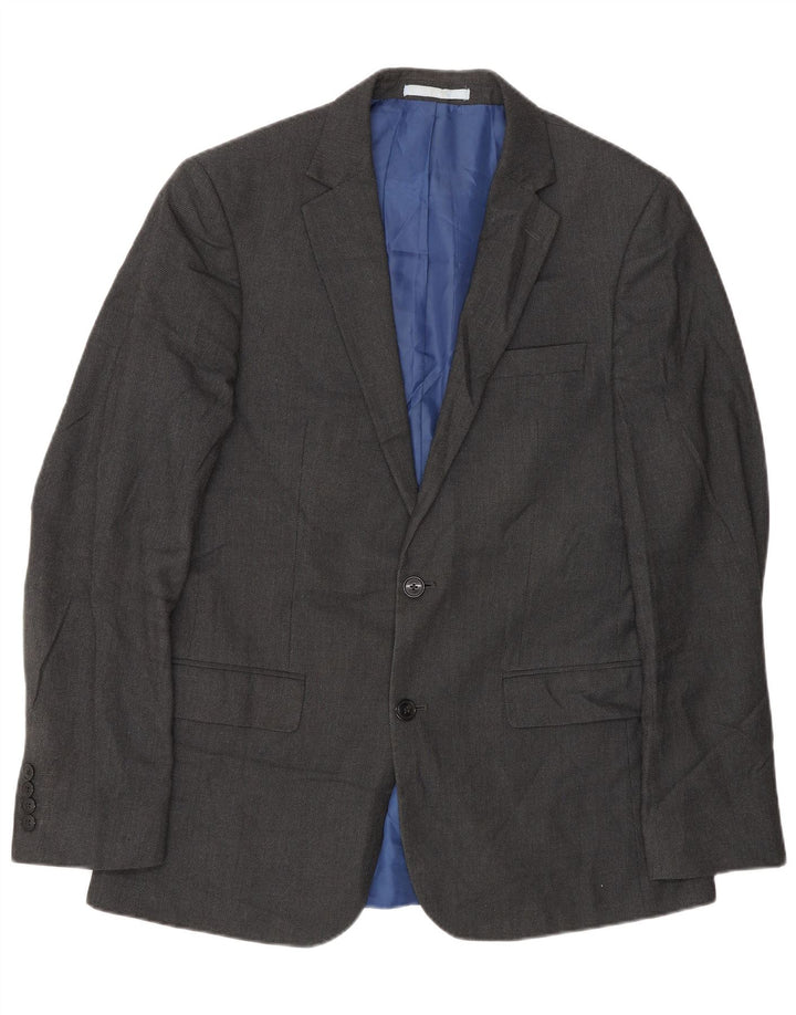 Marks & Spencer Veste blazer longue à 2 boutons pour homme Gris moyen UK 40