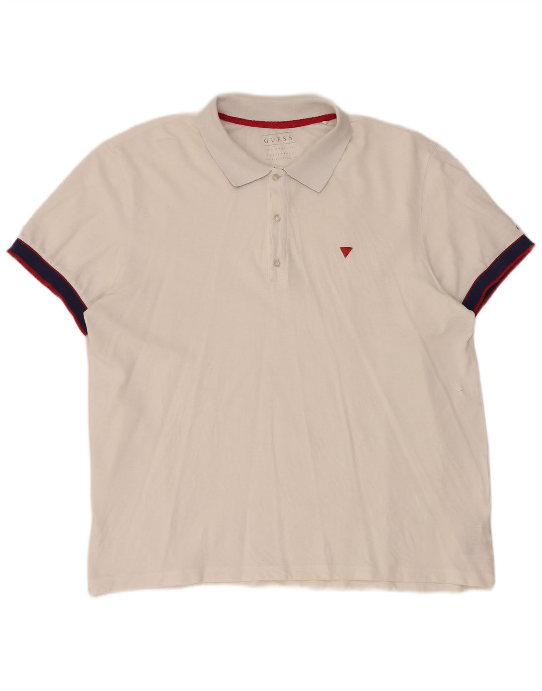 Guess Polo Homme 2XL Blanc Colorblock Coton