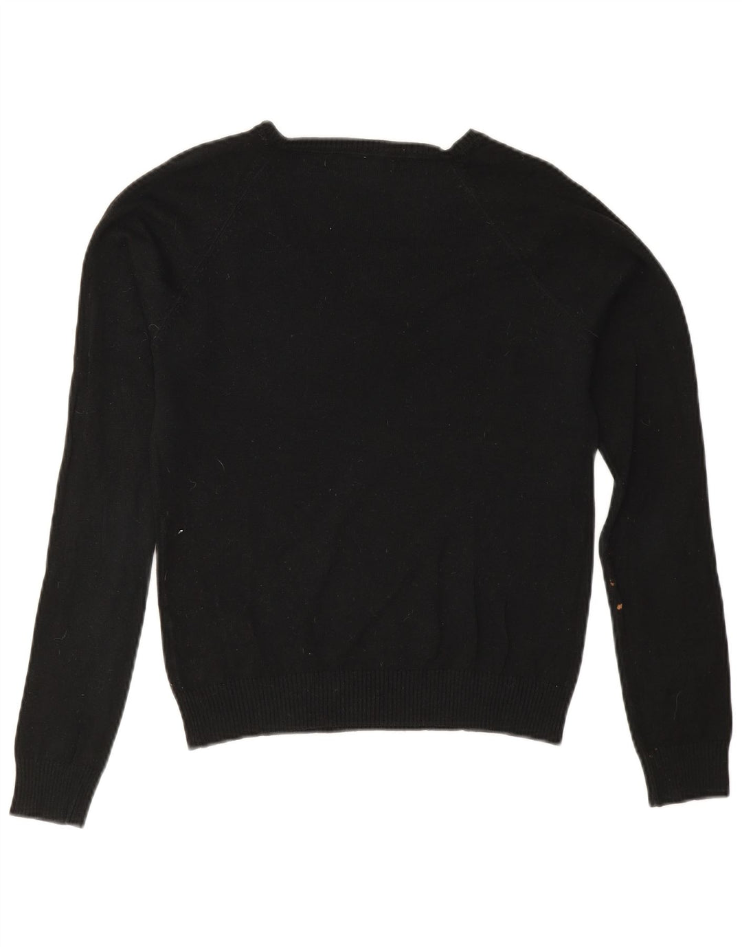 Zara Pull col V pour femme UK 12 en coton noir moyen