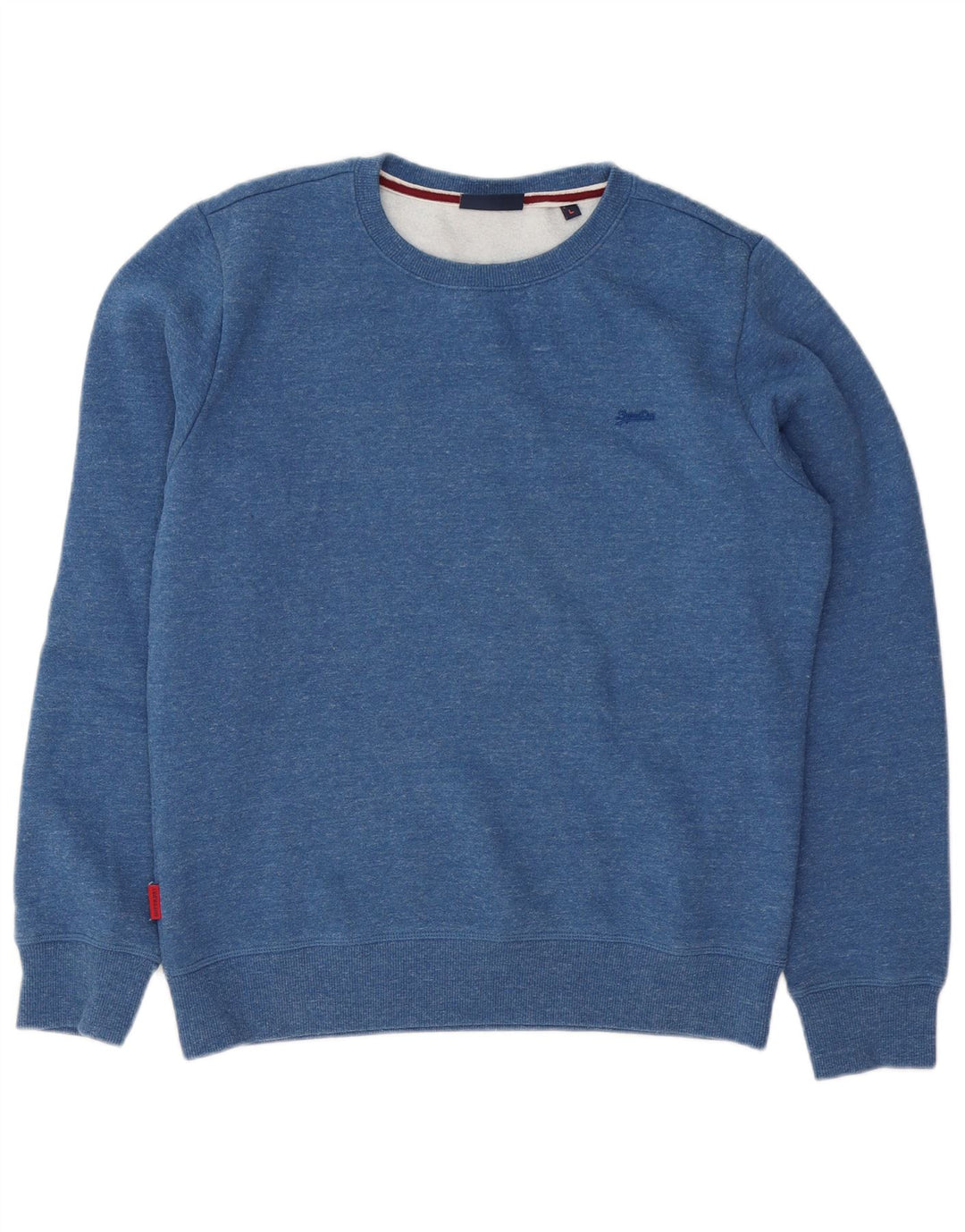 Superdry Homme Sweatshirt Jumper Large Bleu Moucheté Coton