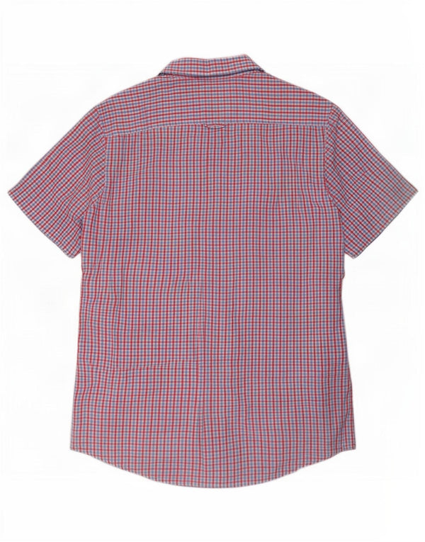 Crew Clothing Chemise à manches courtes pour homme 2XL Rouge à carreaux en coton