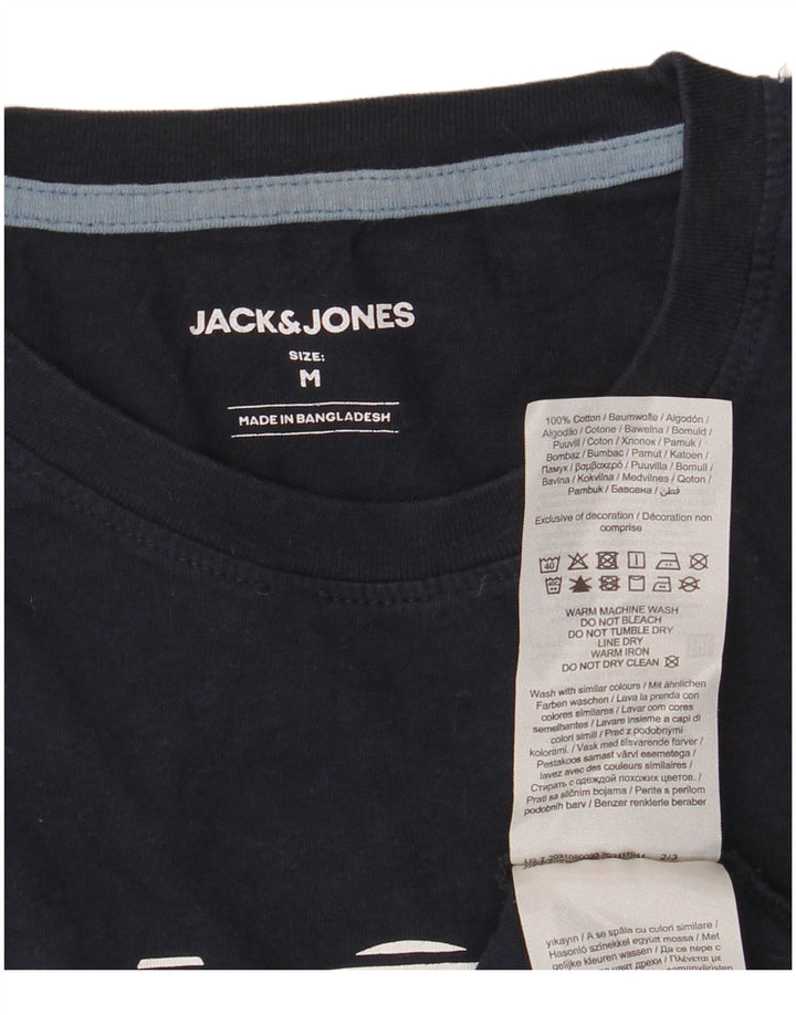 Jack & Jones T-Shirt Graphique Homme Bleu Marine Moyen Coton