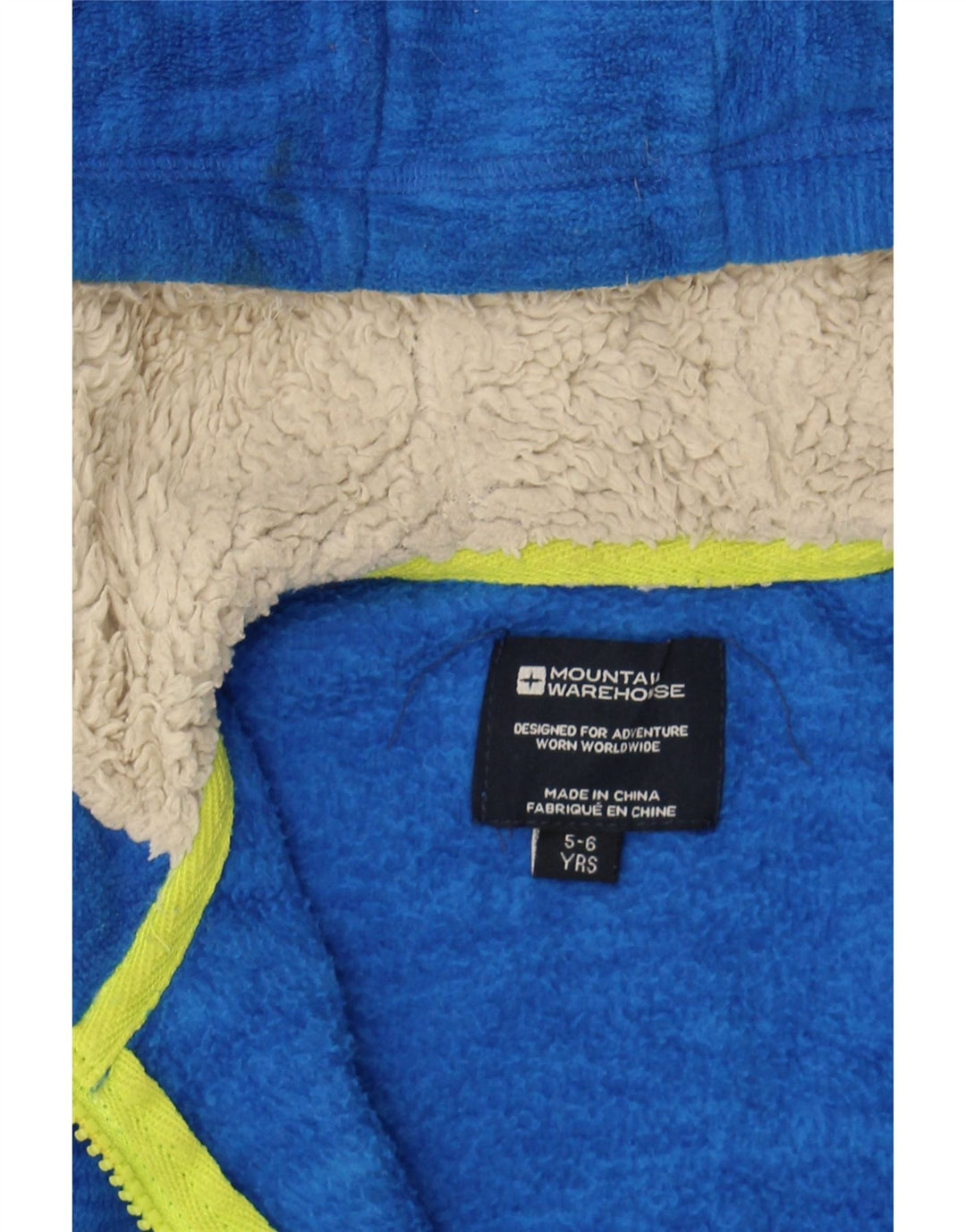 MOUNTAIN WAREHOUSE Boys Hooded Fleece Jacket 5-6 Years Blue Polyester Vintage Mountain Warehouse and Second-Hand Mountain Warehouse from Messina Hembry 