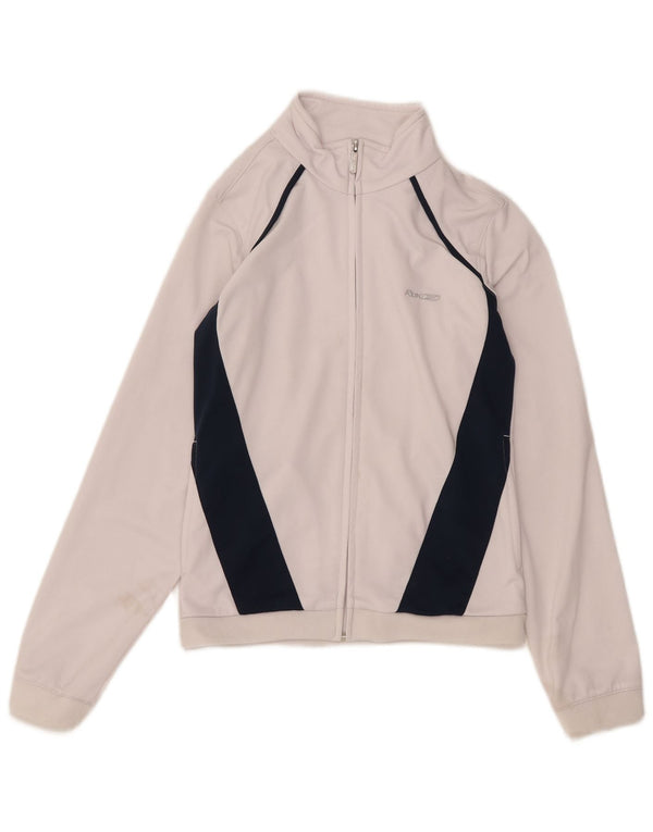 Reebok Veste de survêtement pour femme UK 12 Medium Blanc Colorblock Polyester