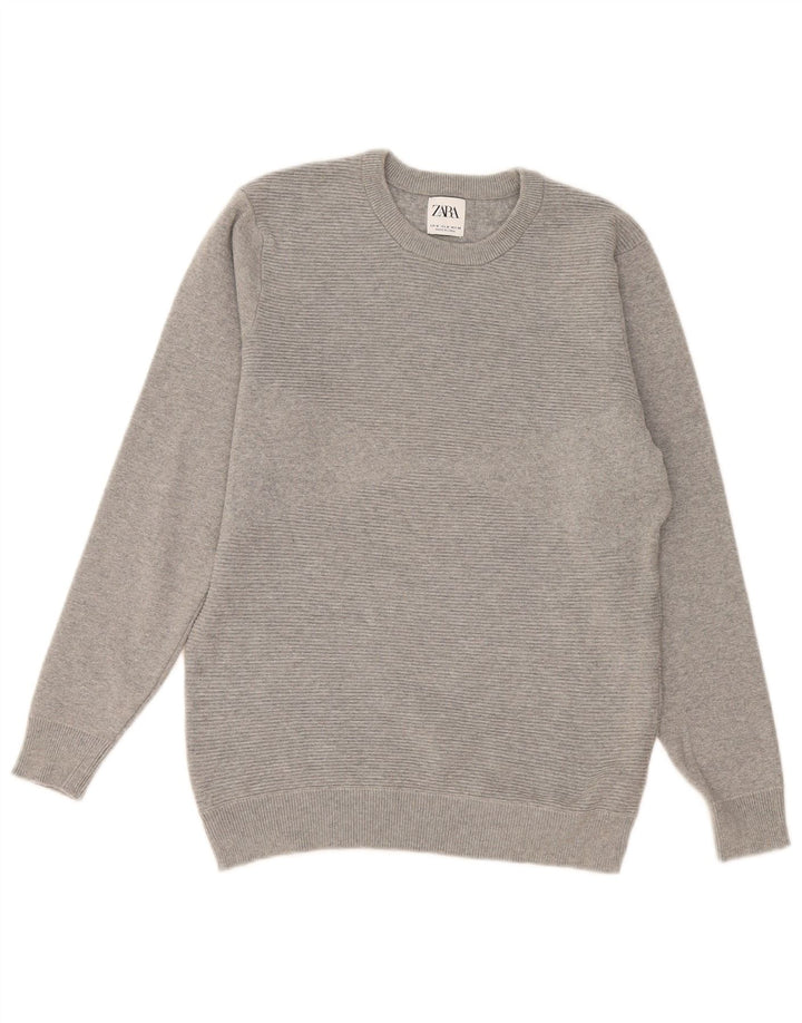 Zara Pull Col Ras Du Cou Homme Gris Moyen