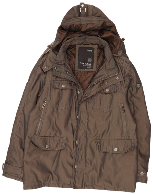 WPM Parka à capuche pour homme UK 44 2XL Marron Polyester