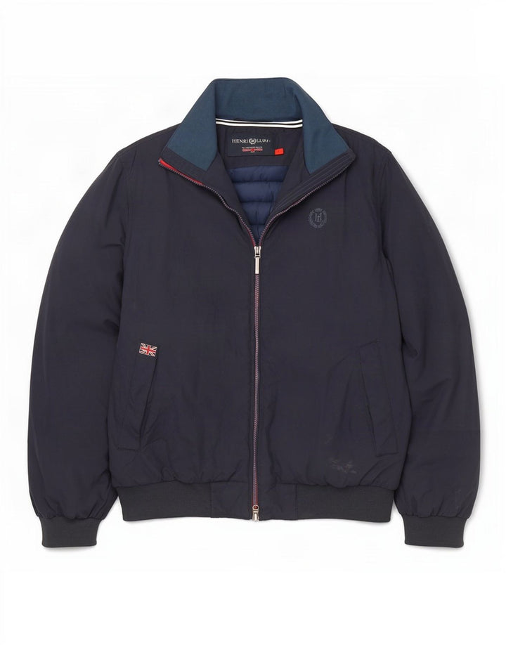 Henri Lloyd Mens Graphic Bomber Jacket UK 40 Large Bleu Marine Nylon