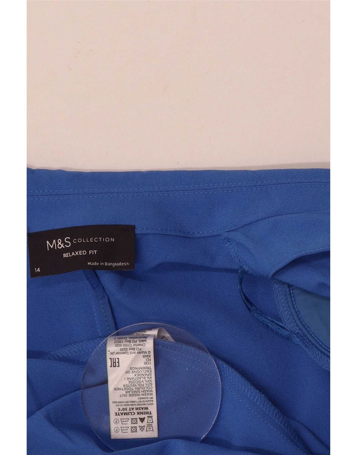 Marks & Spencer Veste blazer à manches 3/4 pour femme UK 14 Large Bleu