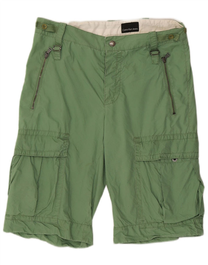 Calvin Klein Jeans Short Cargo Femme W32 Vert Moyen