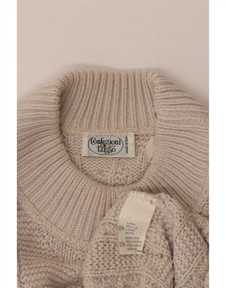 Confezioni Di Lusso Pull Col Roulé Homme Laine Beige Moyen