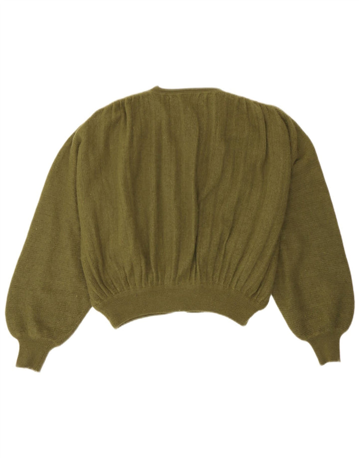 Ferrone Cardigan court pour femme UK 14 Angora vert moyen