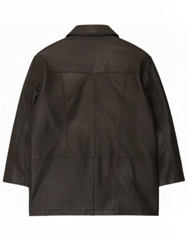Paolo Negrato Manteau en cuir pour homme UK 44 2XL Noir