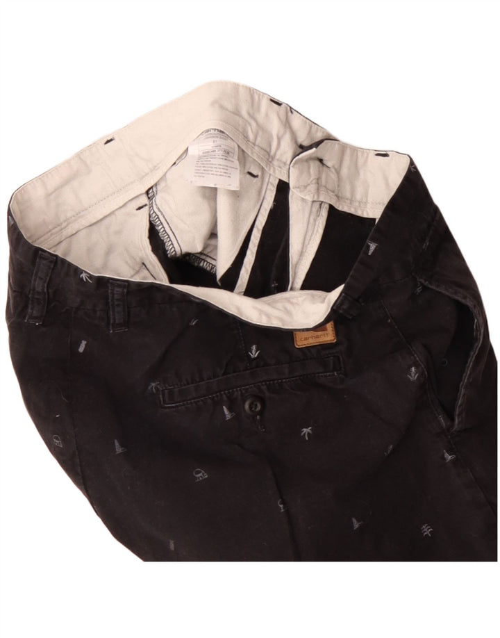 Carhartt Short chino à motif abstrait pour homme W31 en coton noir moyen