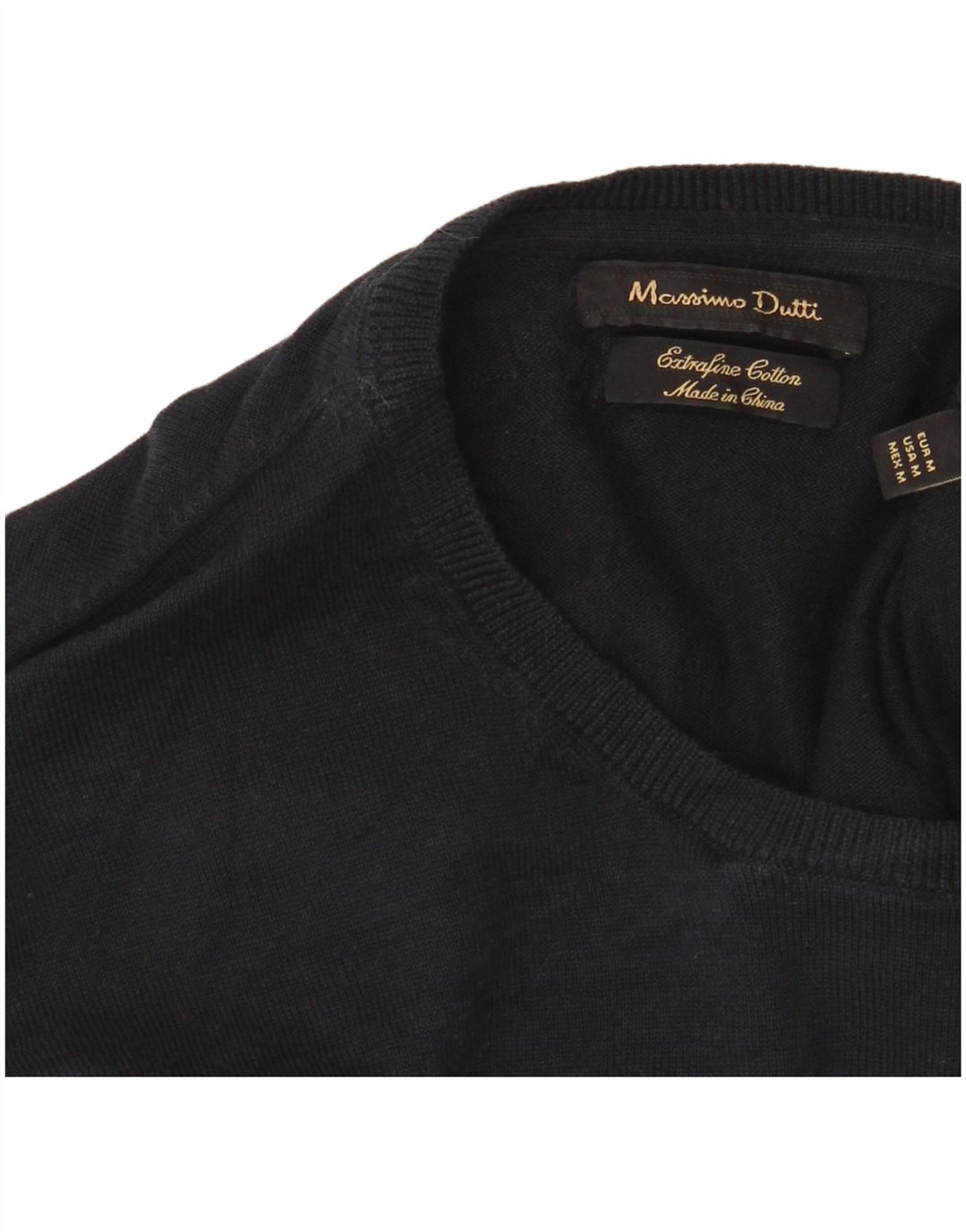 MASSIMO DUTTI Womens Crew Neck Jumper Sweater UK 14 Medium Black
