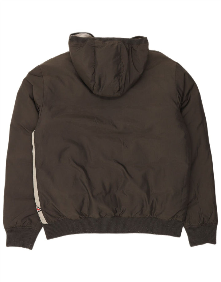 Bear Veste matelassée réversible à capuche pour homme UK 40 Large Gris Polyamide