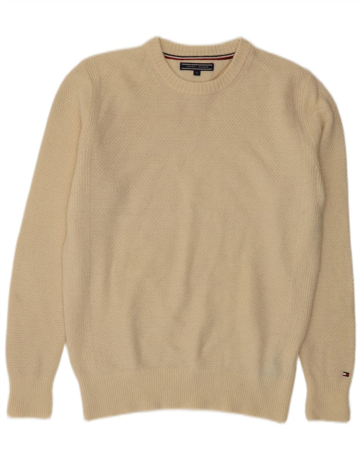 Tommy Hilfiger Pull Ras du Cou Homme Laine Beige Moyen