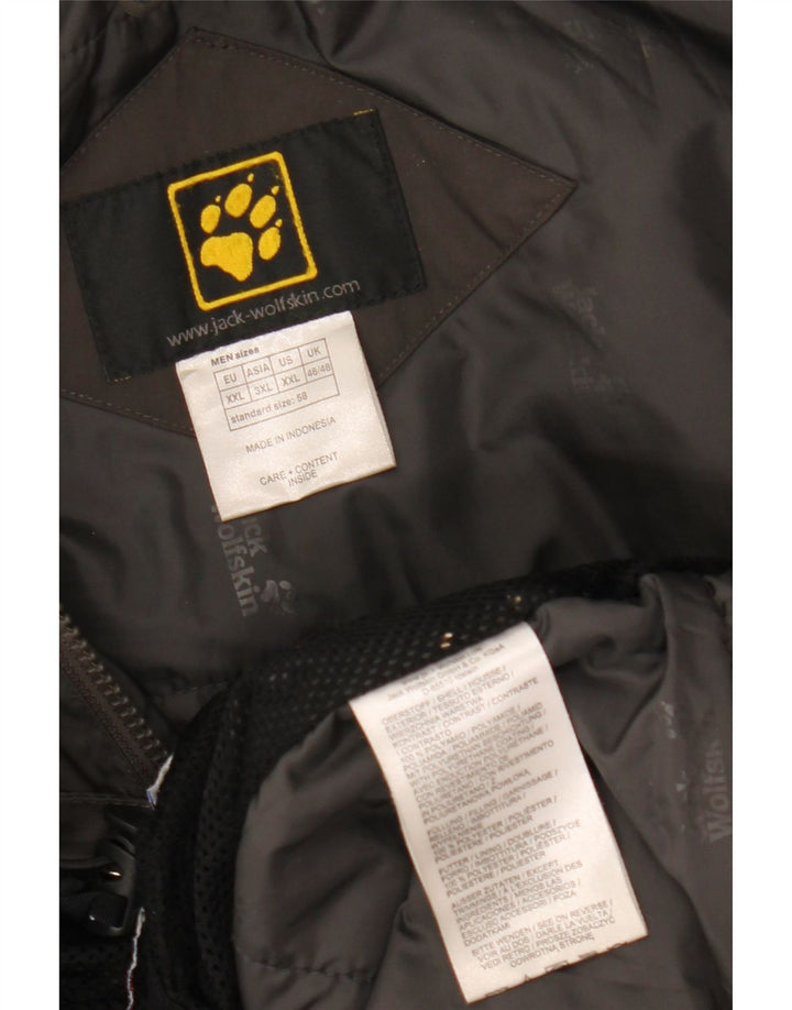 Jack Wolfskin Veste coupe-vent à capuche pour homme UK 46/48 2XL Gris Colourblock