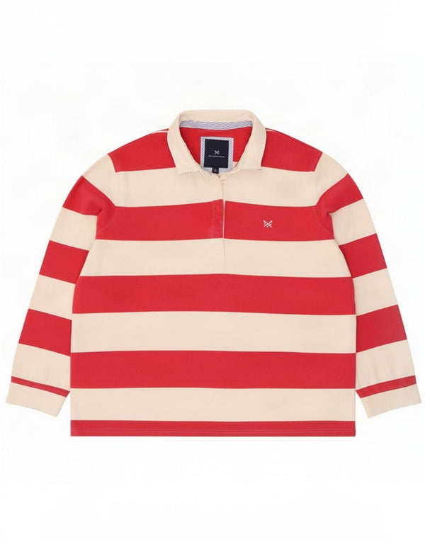 Crew Clothing Polo de rugby à manches longues pour femme UK 18 XL rayé rouge