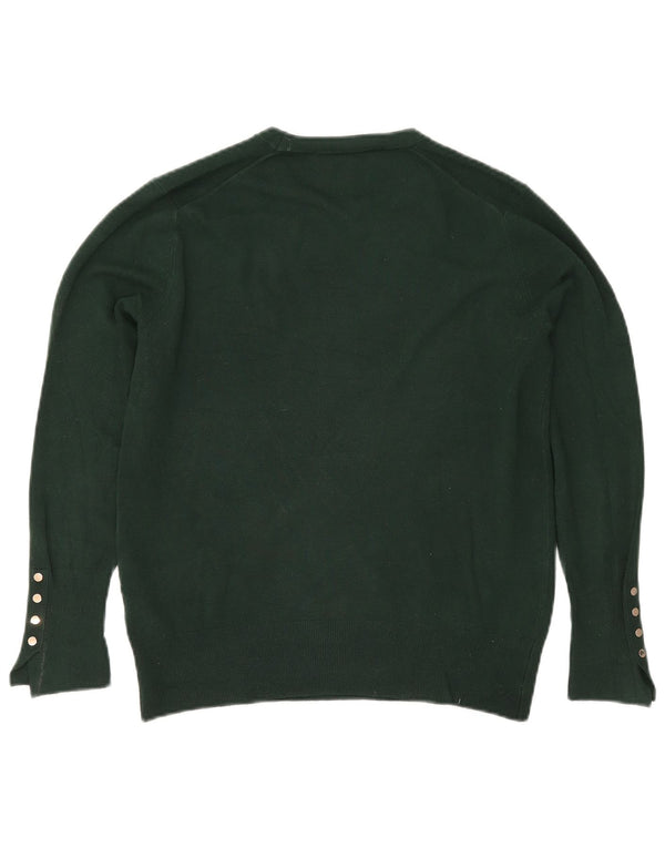 Zara Pull ras du cou pour femme UK 18 XL Vert Viscose