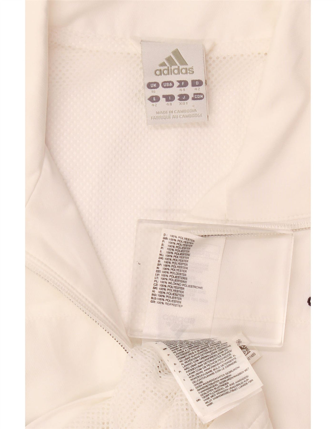 Adidas Climalite Survêtement Top Veste UK 16 Grand Blanc Polyester