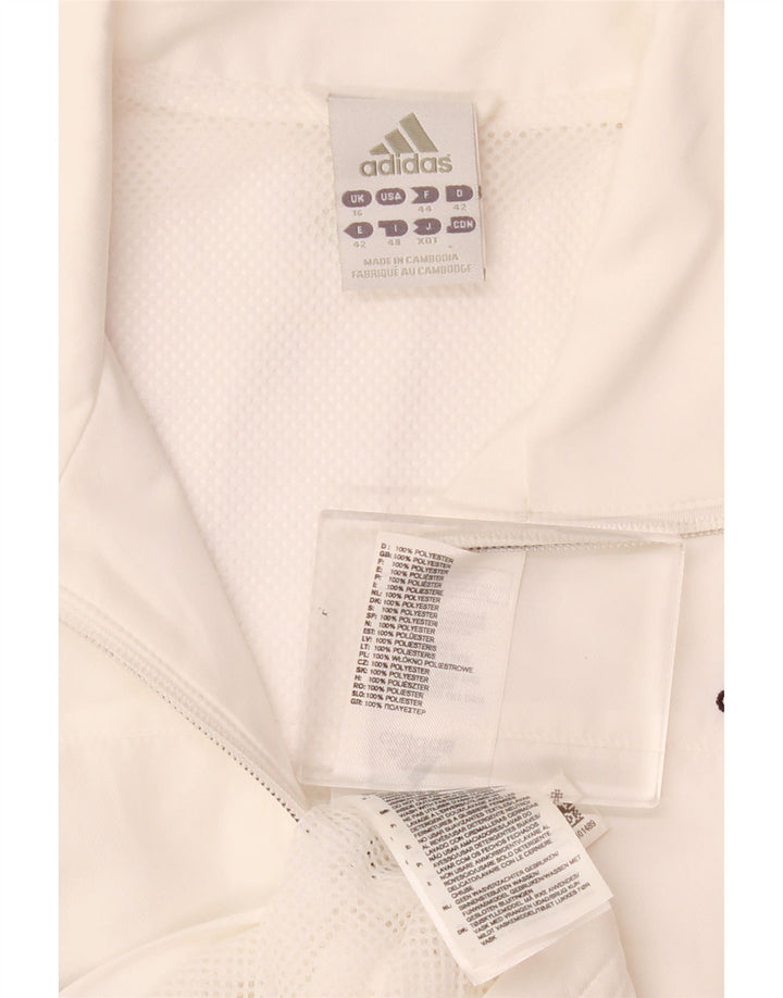 Adidas Climalite Survêtement Top Veste UK 16 Grand Blanc Polyester